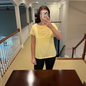 Striped yellow and white top